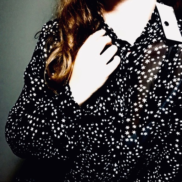 Michael Kors Tops - • michael kors night sky tie neck blouse •